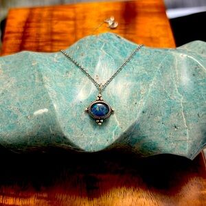 Gorgeous blue opal set in sterling silver